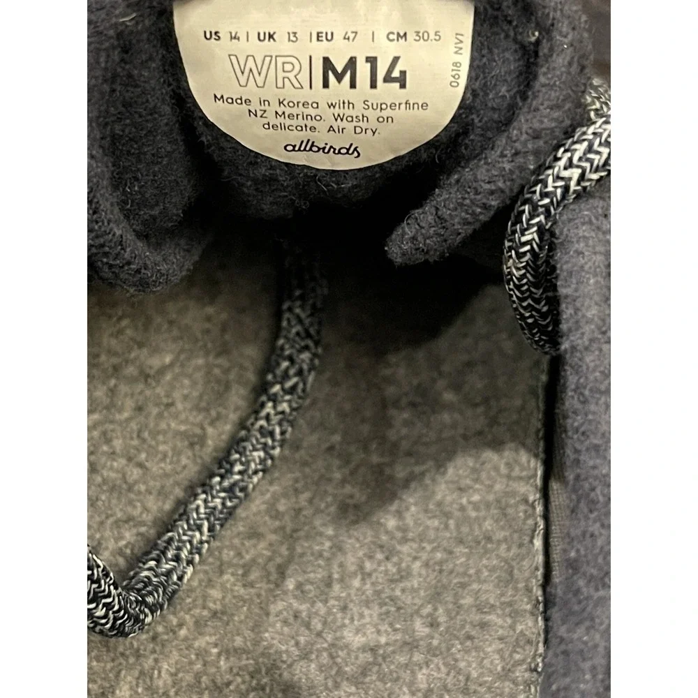 Allbirds Wool‎ Runner Men Size 14 Charcoal Grey Sustainable Merino Sneakers
